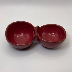 Pier 1 Import Earthenware Small Divided Bowl Hand Painted Red
Made In Italy